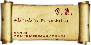 Vörös Mirandella névjegykártya