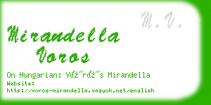 mirandella voros business card